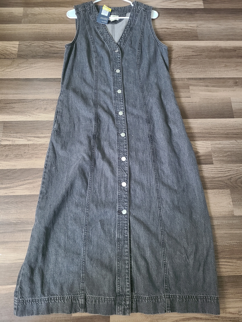 Universal Thread Washed Gray Button-Front Midi Dress